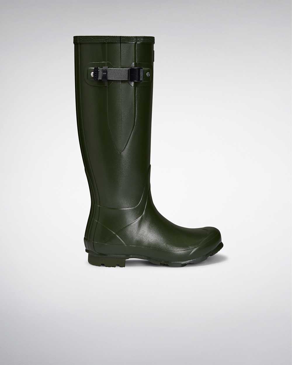 Womens Hunter Norris Field Side Adjustable Rain Boots Green | FEXHLD-721